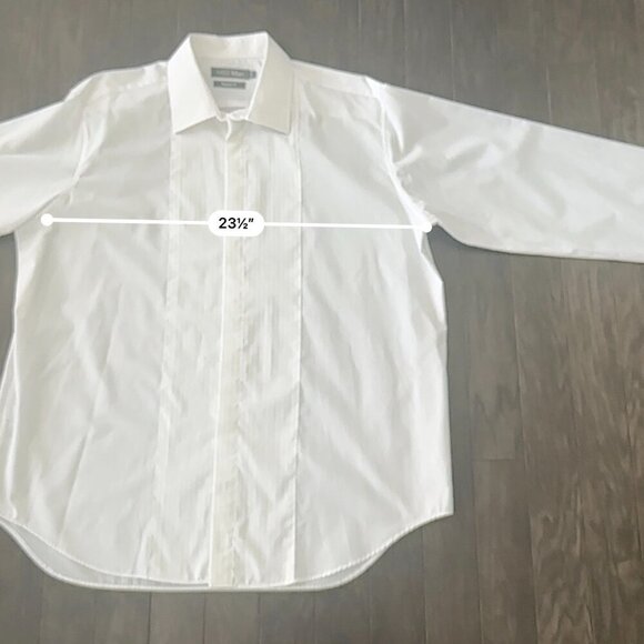 White Men's UK Marks & Spencer Dress Shirt Size 18 x 2 - Picture 4 of 14